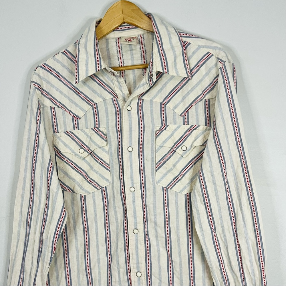 True Religion Lightweight Snap Button Striped Shi… - image 4